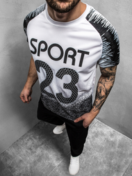 Baltai-Juodi vyriški marškinėliai OZONEE JS/KS2068Z