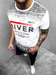 Balti vyriški marškinėliai OZONEE JS/SS10960Z