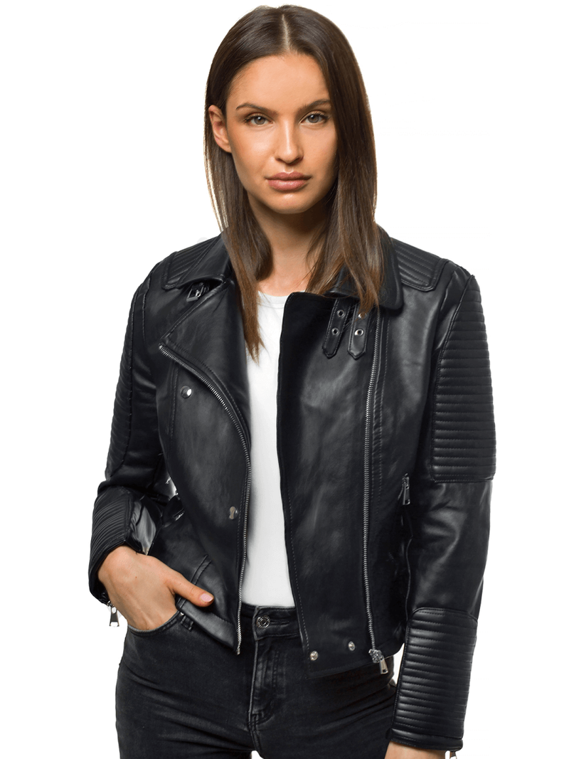 Juoda Moteriška odinė striukė OZONEE YD/BF5935303