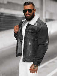 Juoda vyriška džinso šerpas striukė OZONEE NB/MJ502NZ