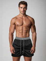 Juodai/pilkios vyriški maudymosi šortai OZONEE JS/17K561/3Z