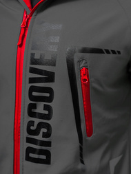 Pilkai-raudona vyriška softshelte striukė OZONEE JS/HH025/2BZ