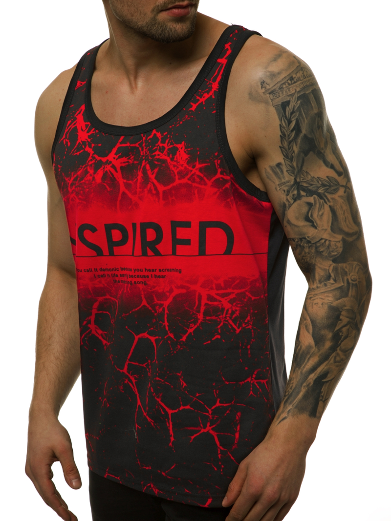 Raudoni vyriški berankoviai marškinėliai OZONEE JS/SS11050