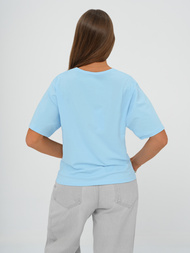 Šviesiai-mėlyni moteriški marškinėliai OZONEE JS/RJ77247