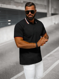 Juodi vyriški polo marškinėliai OZONEE O/DA719