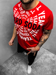 Raudoni vyriški marškinėliai OZONEE JS/KS1948Z