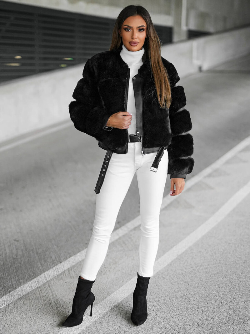 Juoda moteriška striukė OZONEE JS/11Z8080Z