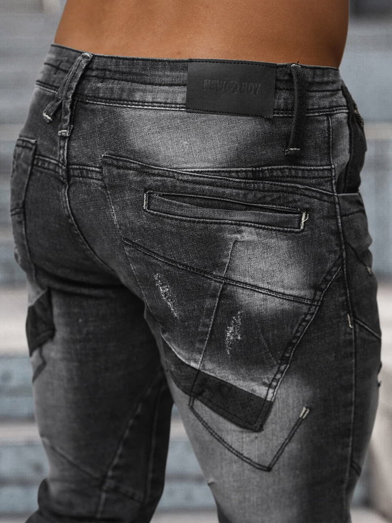 Juodai vyriški džinsai OZONEE NB/MP0045N