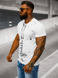 Balti vyriški marškinėliai OZONEE O/8T1259/1