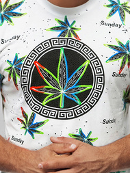 Balti vyriški marškinėliai OZONEE O/T136/1Z