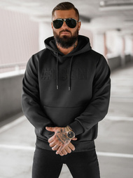 Juoda vyriškas džemperis su gobtuvu OZONEE JS/27B6502/3Z