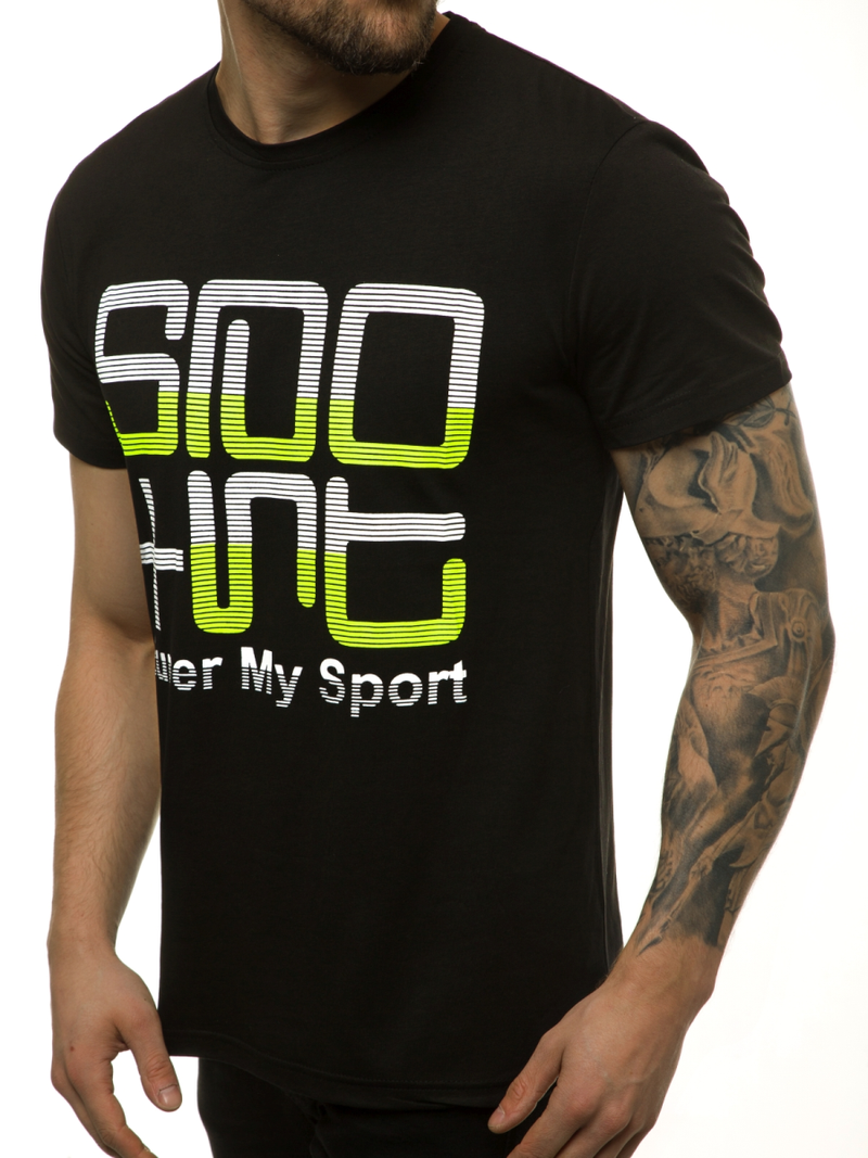 Juodi vyriški marškinėliai OZONEE JS/M18323