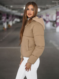 Šviesiai-smėlinis moteriška striukė OZONEE JS/16M9187/158Z