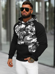 Pilka vyriškas džemperis su gobtuvu OZONEE JS/8B158/2