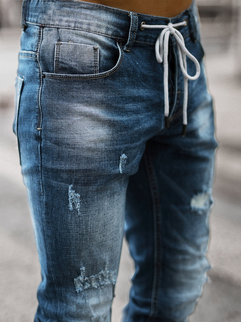 Mėlyni vyriškos stiliaus kelnės OZONEE NB/MP0005BZ