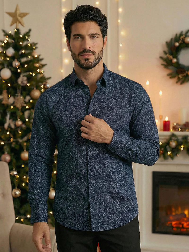 Granatinė vyriški marškiniai OZONEE V/V186Z