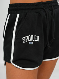 Juodai-baltas moteriškas sportinis dviejų dalių kostiumas OZONEE JS/M58631AB