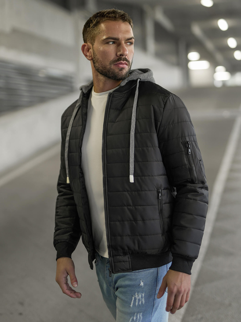 Juoda vyriška striukė OZONEE JS/8M985/392Z