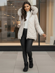 Šviesiai-pilkas moteriška striukė OZONEE JS/16M9296/280Z