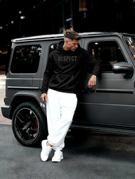 Juoda vyriškas džemperis su gobtuvu OZONEE JS/8B1968/3