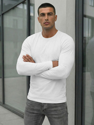 Balti vyriški marškinėliai ilgomis rankovėmis OZONEE JS/DB71/2