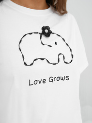 Baltas moteriški marškinėliai OZONEE JS/RJ77247