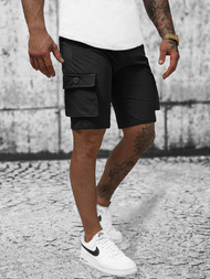 Juodi vyriški chino šortai OZONEE T/DC469Z