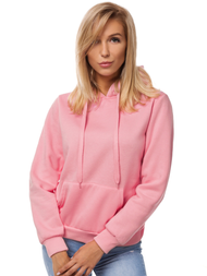 Rožinis moteriškas džemperis su gobtuvu OZONEE JS/W02