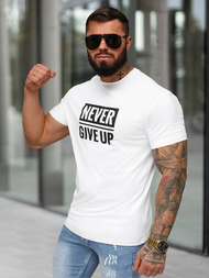 Baltas vyriški marškinėliai OZONEE NB/MT3133