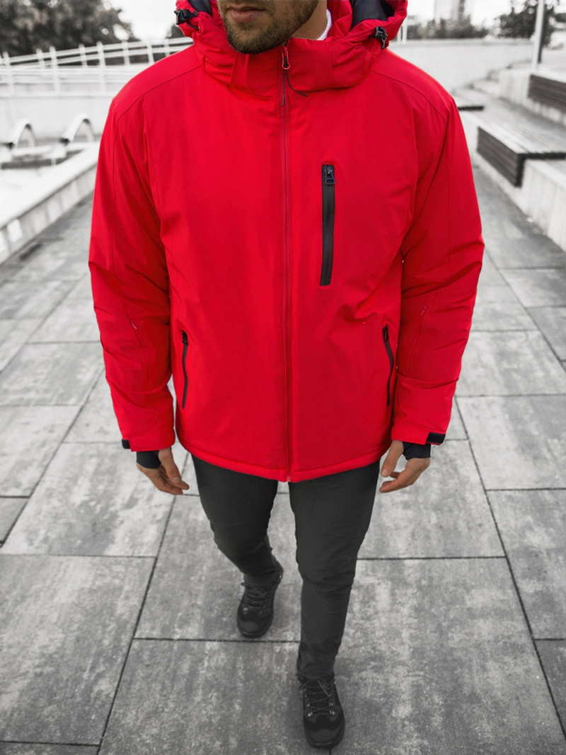 Žieminė raudona vyriška striukė OZONEE JS/HH011/5Z