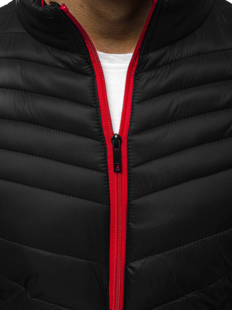 Pereinamojo laikotarpio juoda vyriška striukė OZONEE JB/JP1137