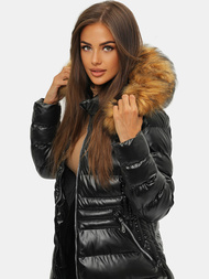 Juodai-ruda moteriška žieminė striukė OZONEE JS/M777/392B