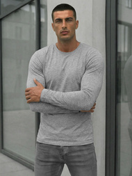 Pilkas vyriški marškinėliai ilgomis rankovėmis OZONEE JS/DB71/3