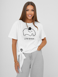 Baltas moteriški marškinėliai OZONEE JS/RJ77247