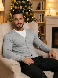 Pilkas vyriškas megztinis OZONEE NB/MM6006/2Z