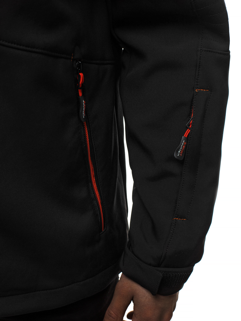 Juodai-Oranžinė vyriška softshelte striukė OZONEE GE/12263