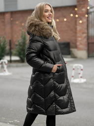 Juoda moteriška žieminė striukė OZONEE O/5M3229/392Z