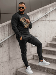 Juodas vyriškas sportinis kostiumas OZONEE JS/68C10380/3Z