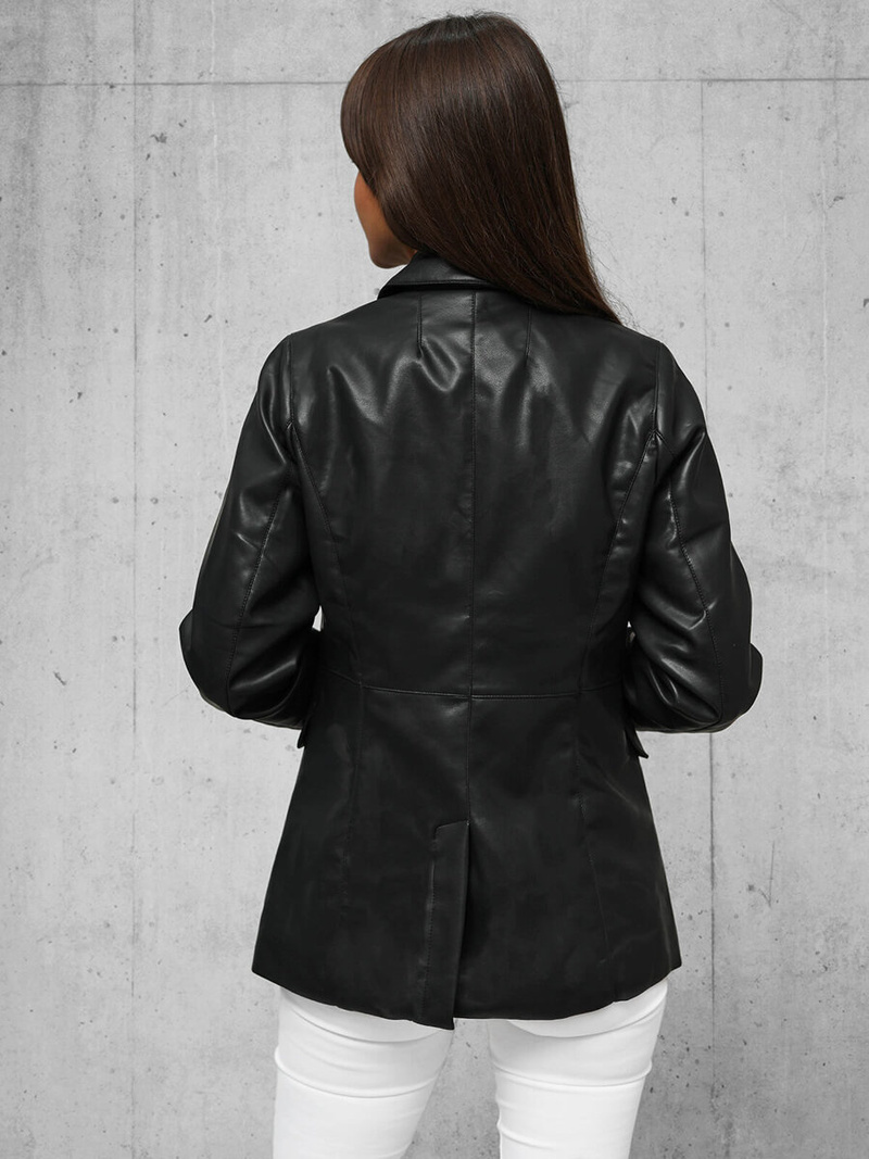 Juoda Moteriška Odinė Striukė OZONEE JS/11Z8121Z