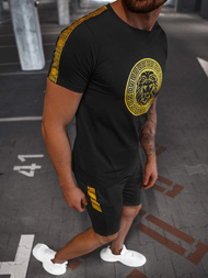 Juodai-aukso vyriškas sportinis kostiumas OZONEE O/HM788