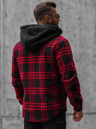 Juodai-raudona vyriški marškiniai OZONEE O/3A91/4