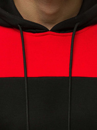 Juodas vyriškas džemperis su gobtuvu OZONEE JS/KS2168