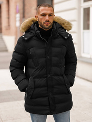 Juodi vyriška žieminė striukė OZONEE JS/5M3122/392Z