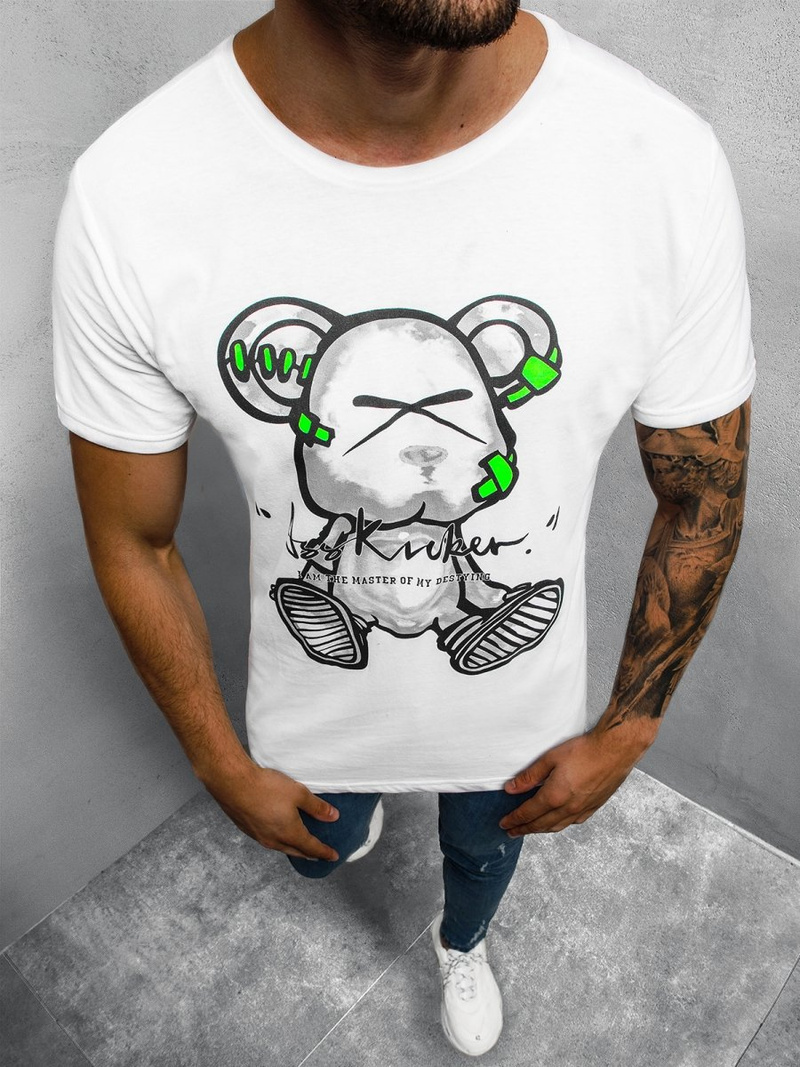 Balti vyriški marškinėliai OZONEE O/BL75