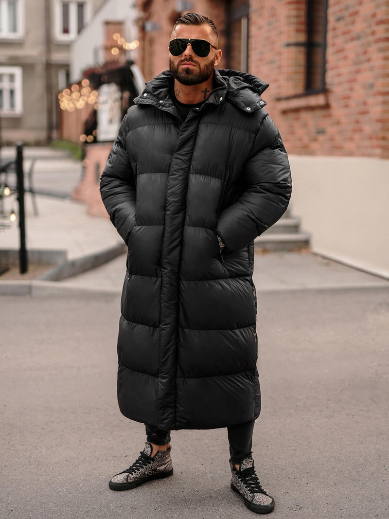 Juoda vyriška žieminė striukė OZONEE O/M3202Z