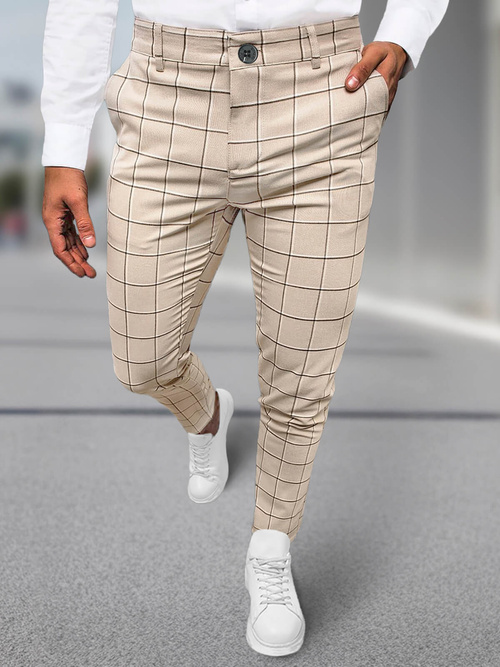 Smėlinės vyriškos chino kelnės OZONEE DJ/5522Z