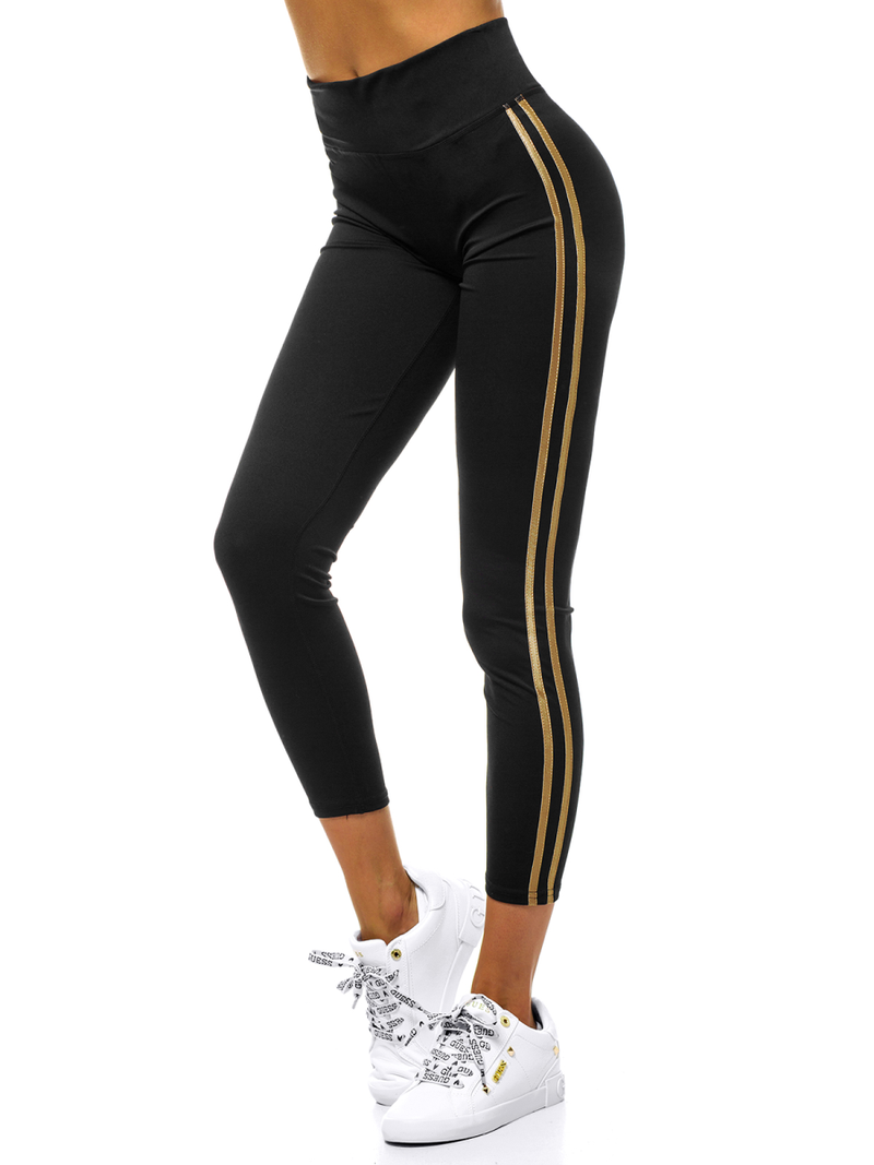 Juodai-Auksinės moteriškos tamprės OZONEE JS/YW06019/1/8