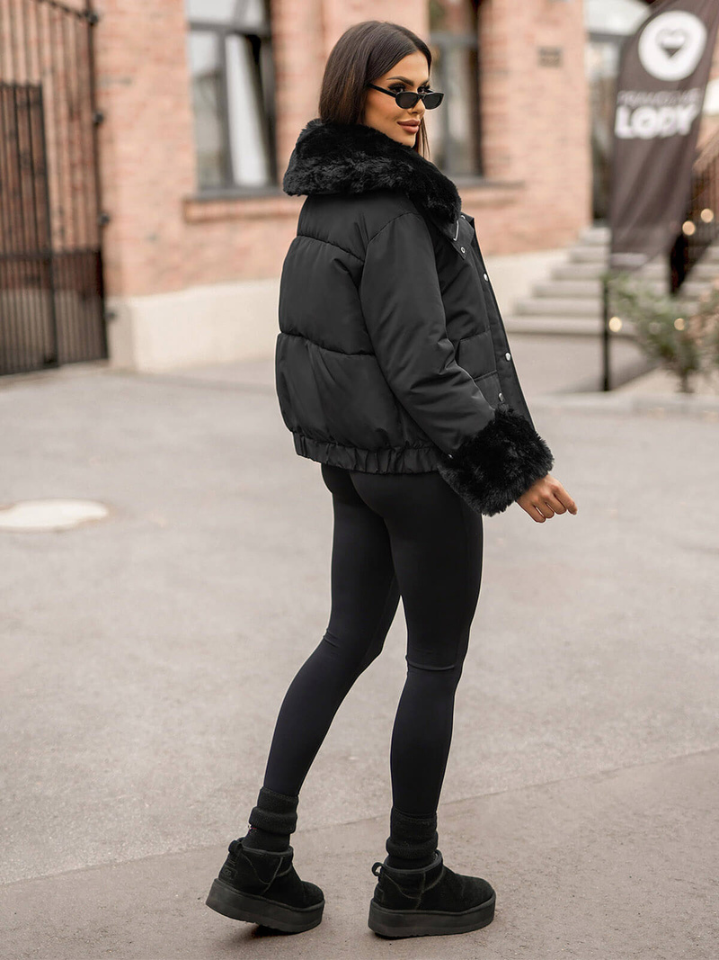 Juoda moteriška žieminė striukė OZONEE O/H833