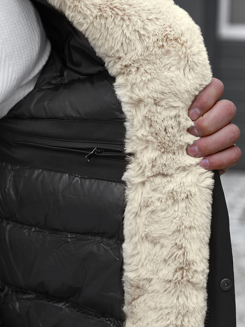 Juoda vyriška žieminė striukė OZONEE JS/22M51/392