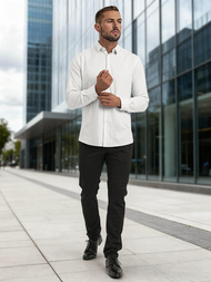 Balti vyriški marškiniai OZONEE V/V185